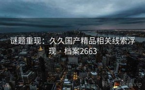 谜题重现：久久国产精品相关线索浮现 · 档案2663