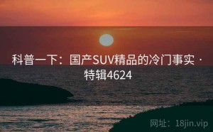 科普一下：国产SUV精品的冷门事实 · 特辑4624